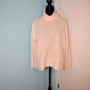 Winter White cream Cashmere turtleneck sweater